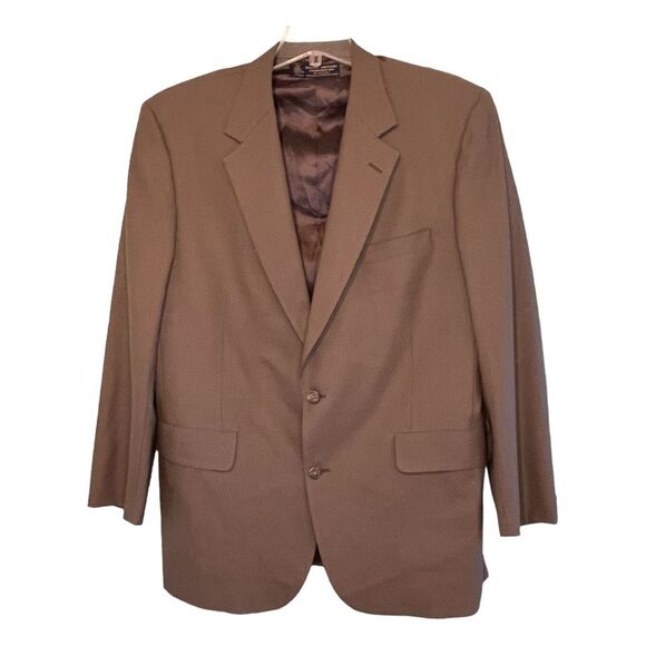 Brooks Brothers Justin Merino Wool Suit Jacket Taupe Gray Blazer 45 Long - Picture 1 of 5